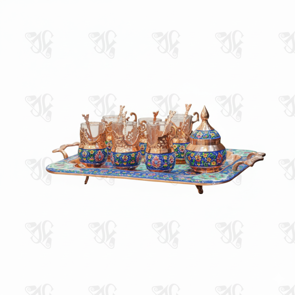 Copper Enamelware Coffee Set