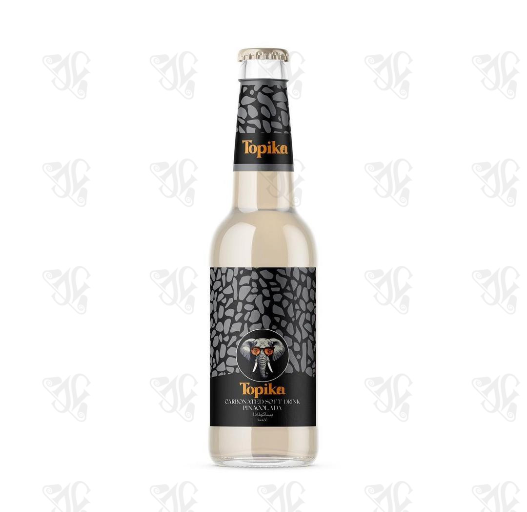 Topika Sparkling Drink with Pina Colada Flavor: A Tropical Vacation in a Bottle(330cc)