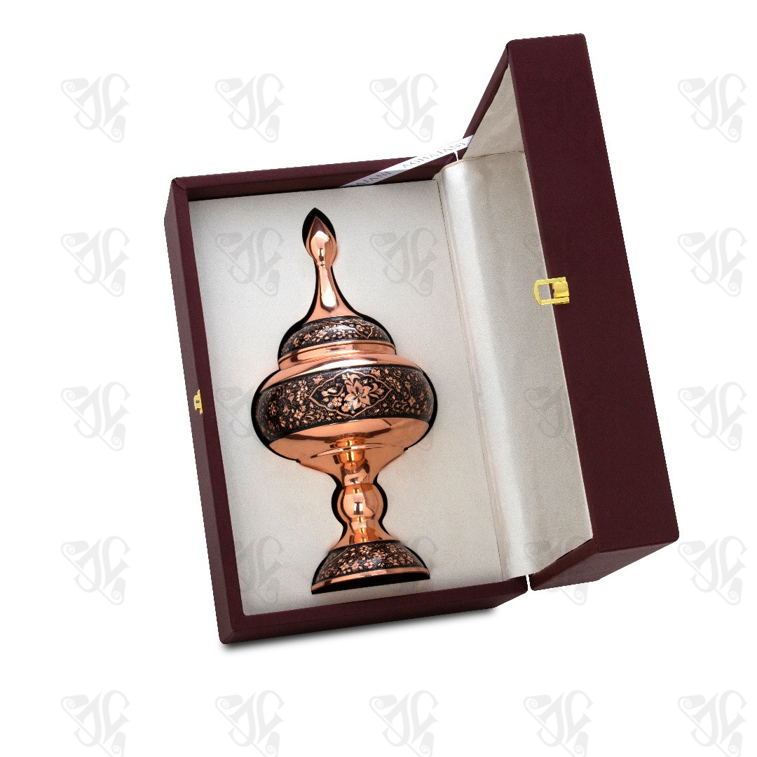 Persian Engraved Copper Candy Bowl with Gift Box