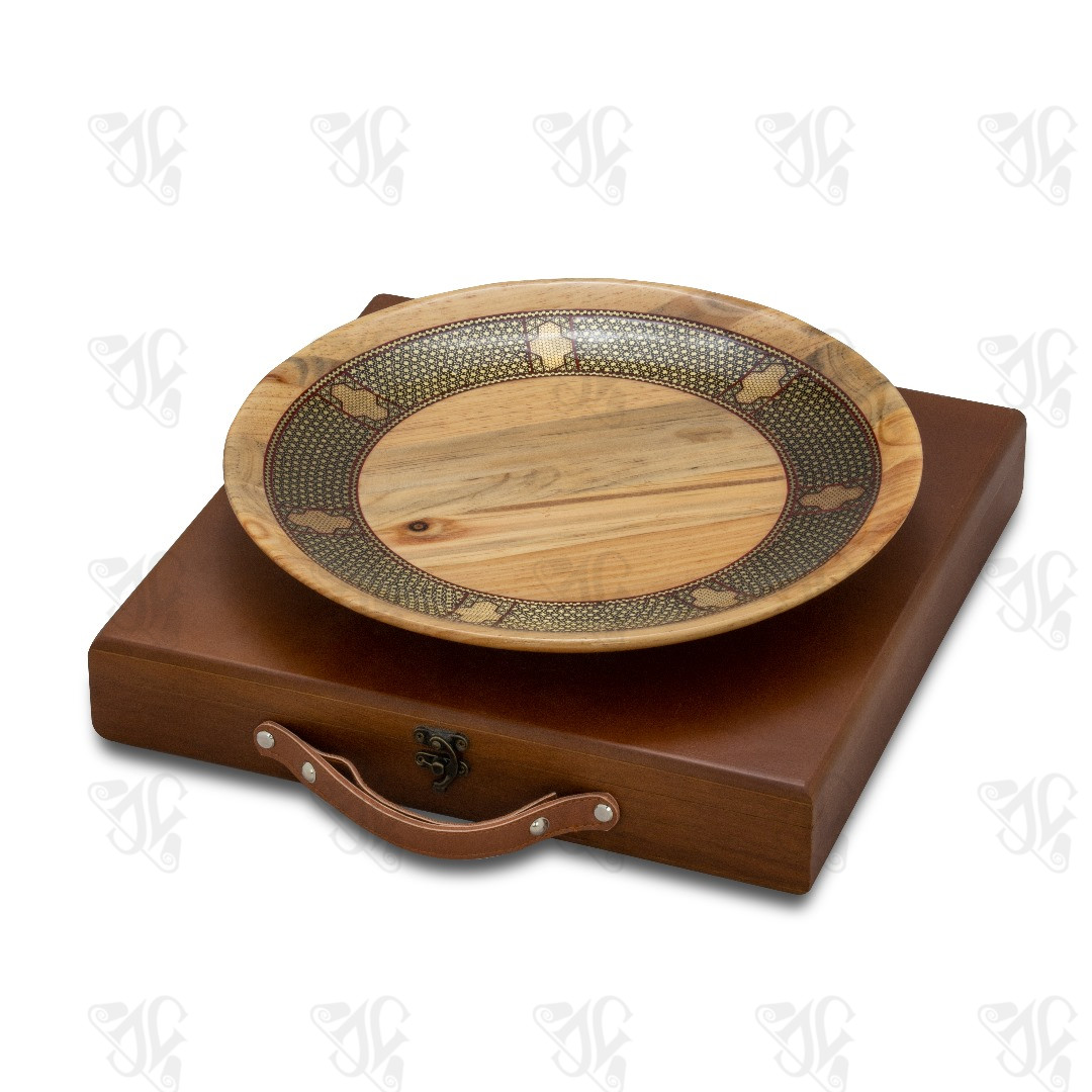 Persian Khatamkari Wooden Platter/Serving Dish with Gift Box