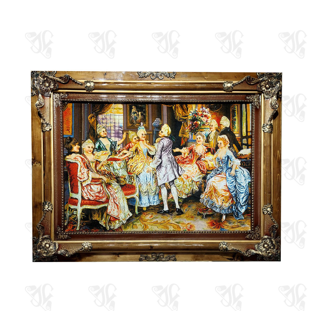 The Hand-Woven(A Night Gathering) Tabriz Silk Rug