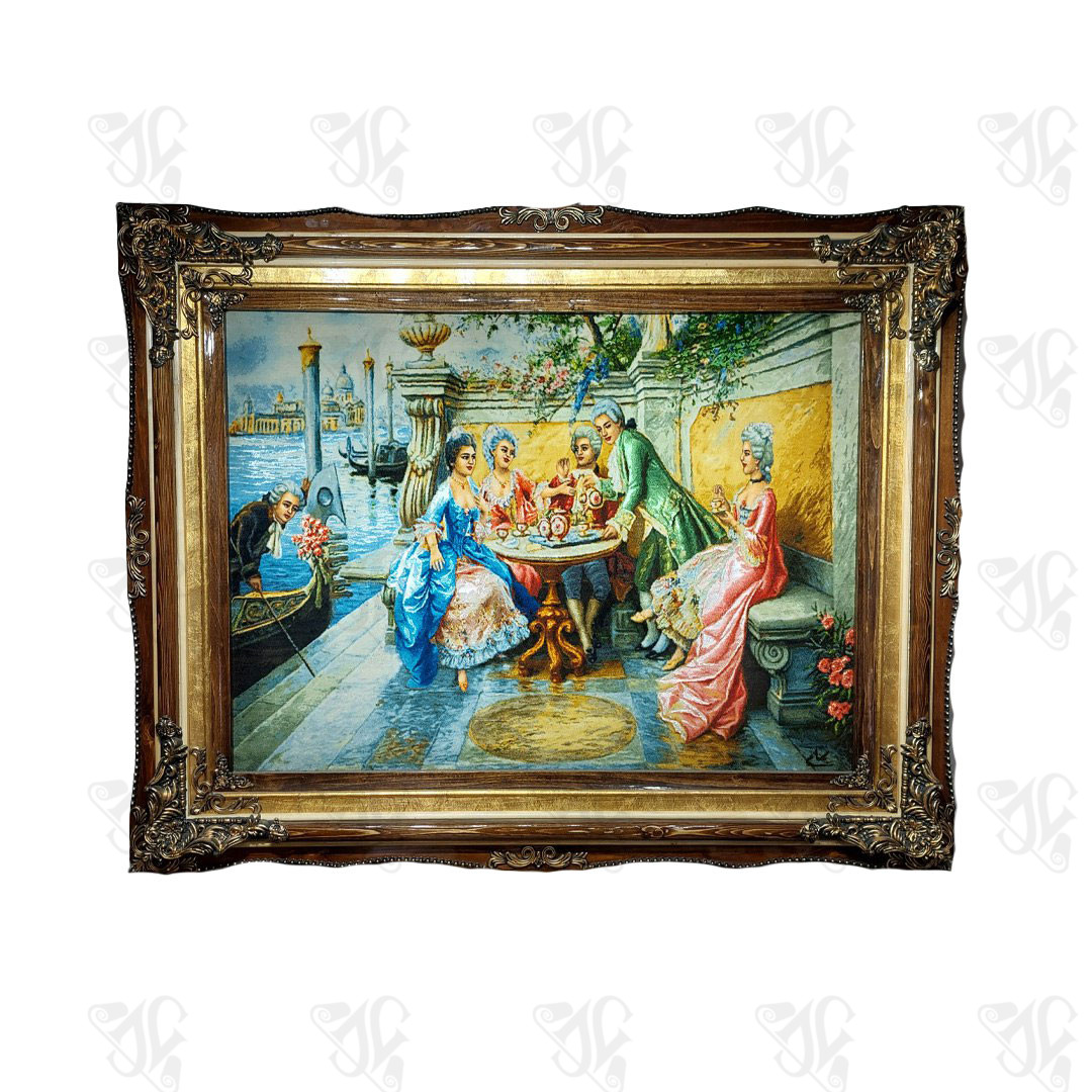 The Hand-Woven (Afternoon in Venice)Tabriz Silk Rug