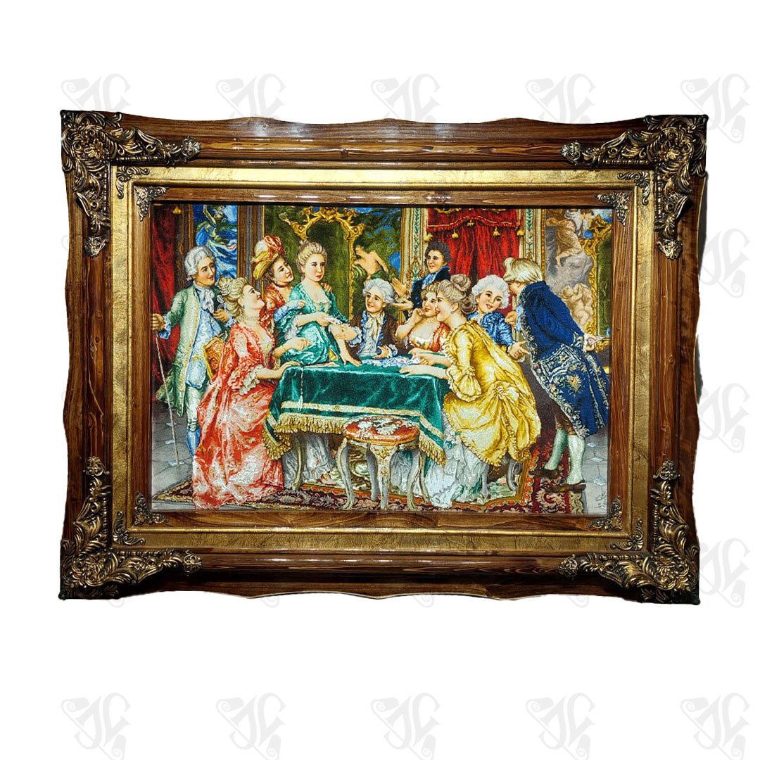 The Hand-Woven Tabriz Silk Rug (Card Player)