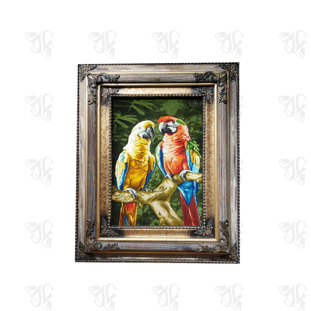 The Hand-Woven Tabriz Silk Rug (Two Parrots)