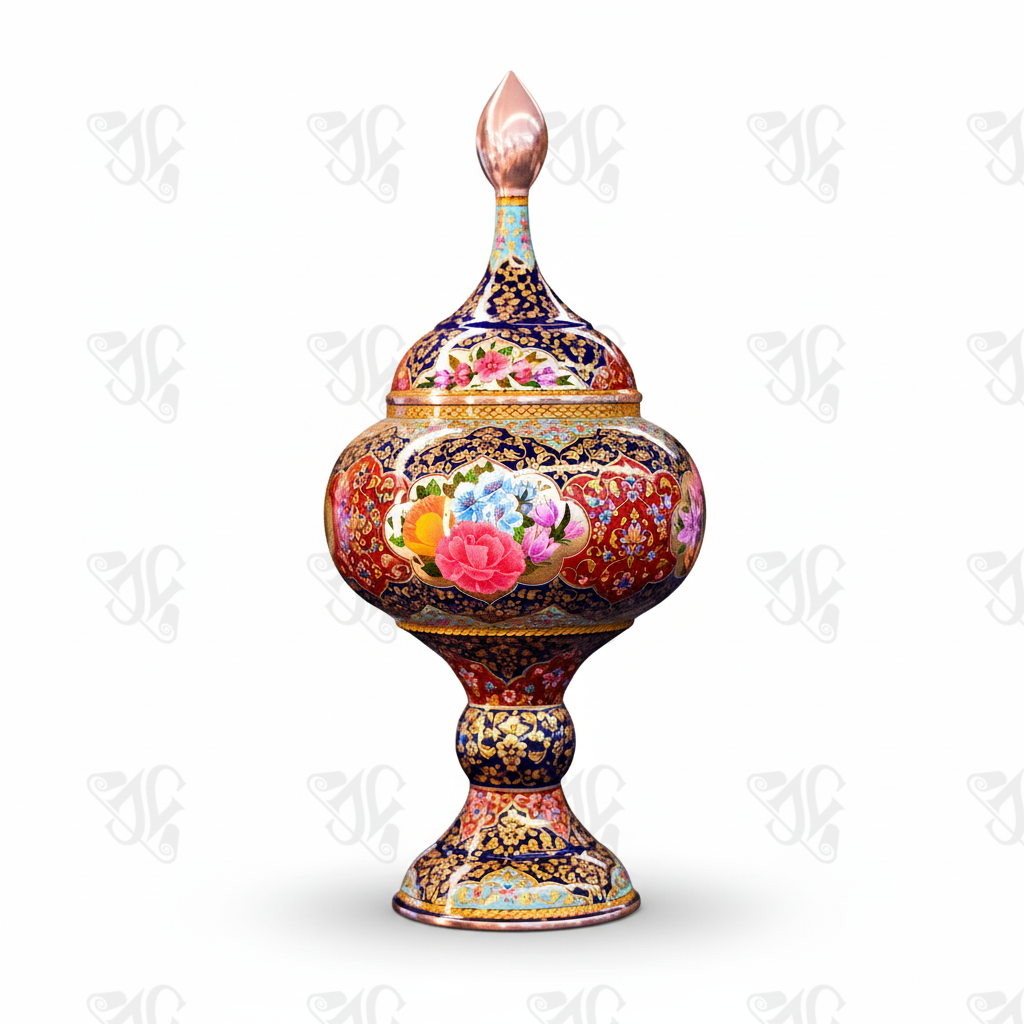 The Pedestal Copper Enamelware Candy Pot