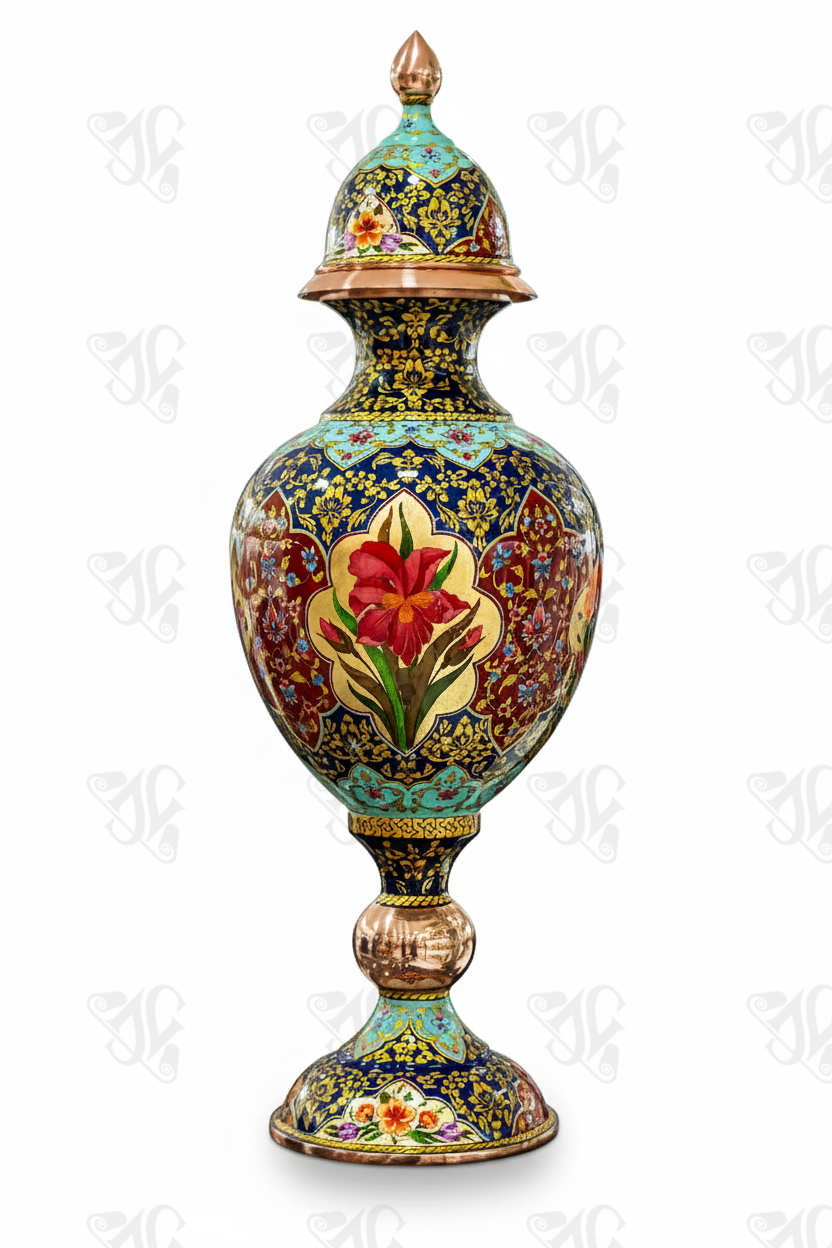 The Pedestal Copper Enamelware Rosewater Sprinkler