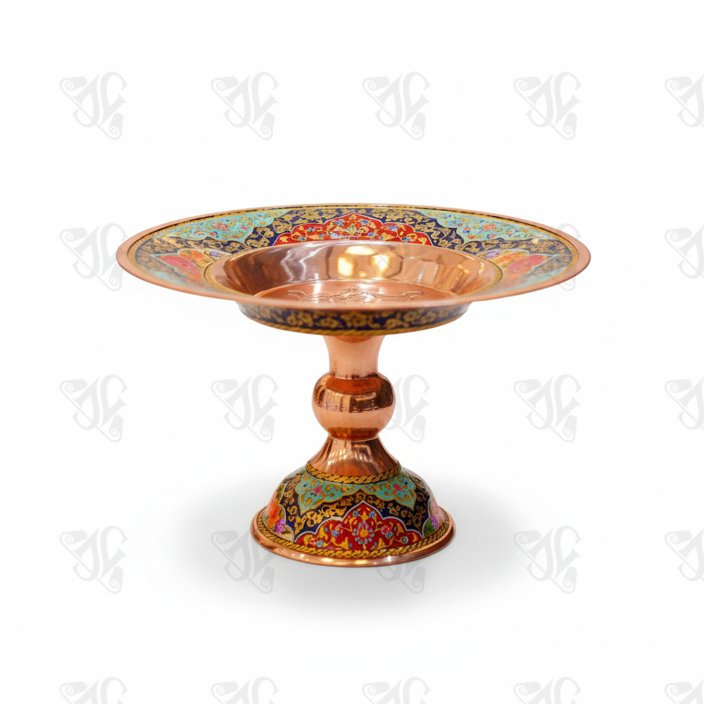The Pedestal Copper Enamelware Sweet Dish