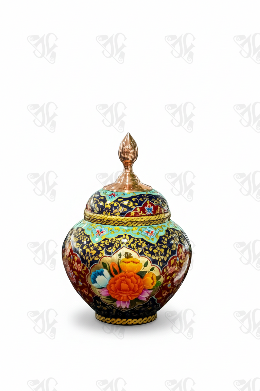 The Rounded-Belly Copper Enamelware Candy Pot