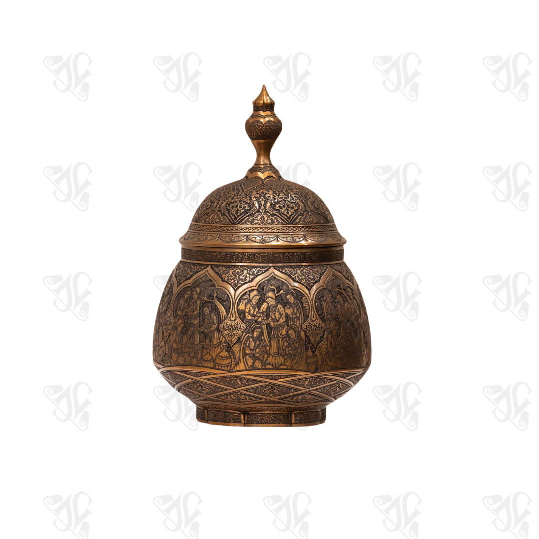 Exquisite Handmade Engraved Sugar Bowl