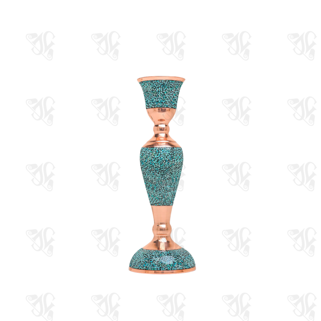 Handmade Turquoise Inlaying Candlestick (14 cm Height)