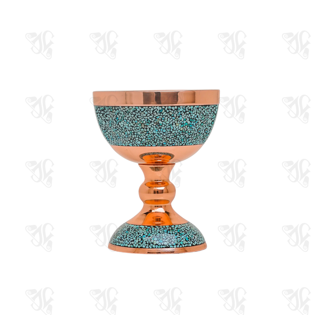 Handmade Turquoise Inlaying Sangab (Copper - 12 cm Height)