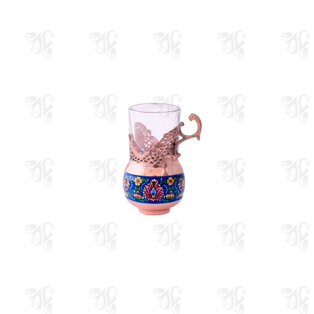 Handmade Copper and Pardaz Cup (10 &times; 6.5 cm)