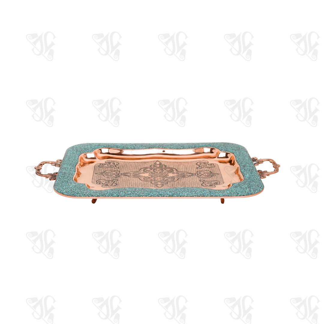 Handmade Turquoise Inlaying Tray (41 cm Width)