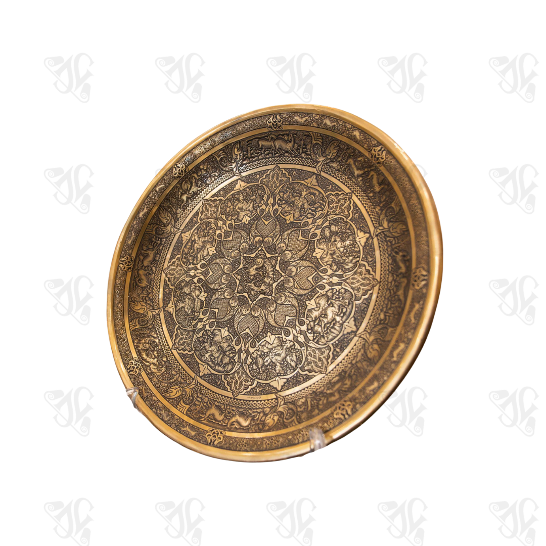 Round Engraved Plate:A Feast of Art and Authenticity for Your Wall